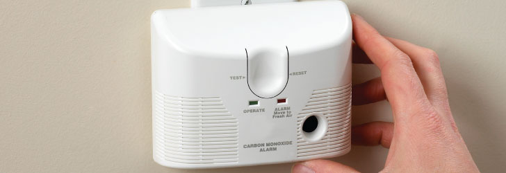 Close up view of a Carbon Monoxide detector